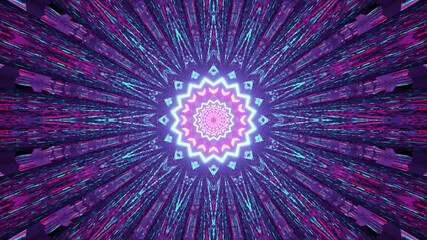 Endless kaleidoscopic tunnel with various colors for wallpaper and background