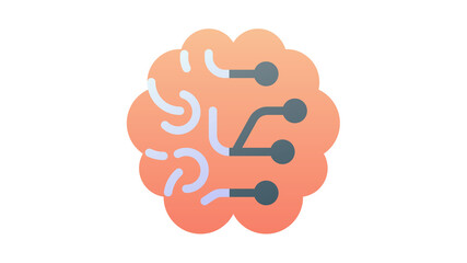 thinking brain think single isolated icon with smooth style