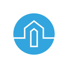 House icon design, home property logo template, flat vector illustration