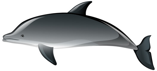 A dolphin in cartoon style on white background © blueringmedia