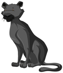 Black Panther wild animal on white background