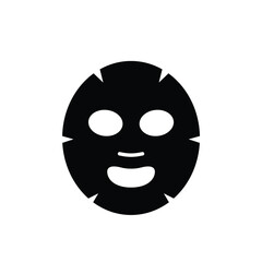 Facial sheet mask icon. Cosmetology, medicine health care. skin care beauty product packaging. Cosmetic spa product for clean skin. solid style. vector illustration. design on white background. EPS 10