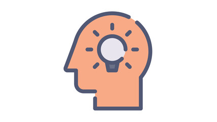 imagination idea brilliant single isolated icon with flat dash or dashed style