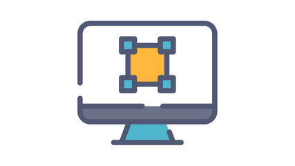 computer graphic tool single isolated icon with flat dash or dashed style