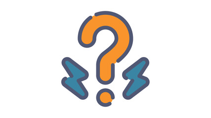brainstorm question rethink single isolated icon with flat dash or dashed style