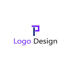 abstract purple and black letter P logo