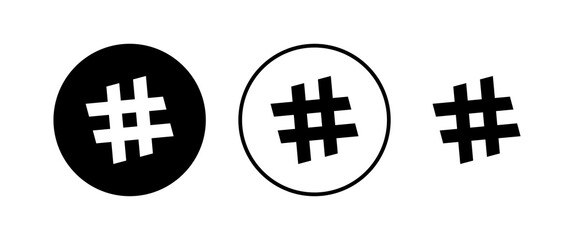 Fototapeta premium Hashtag icons set. black hashtag icon