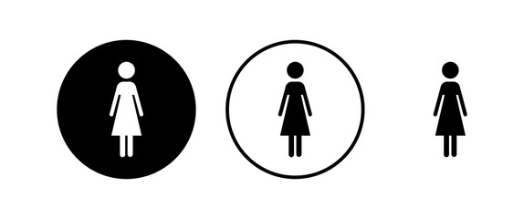 Woman icon vector. Toilet sign. Woman restroom sign vector. Female icon