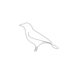 Obraz premium Bird one line drawing on white background