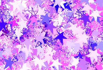 Fototapeta na wymiar Light Pink, Blue vector background with colored stars.