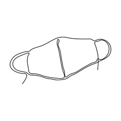 one line continuous mask on white background.