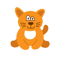Vector illustration of a funny redhead kitten