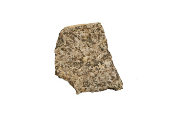 isolated Cassiterite in Quartz vien ore stone on white background. Metallic minerals.