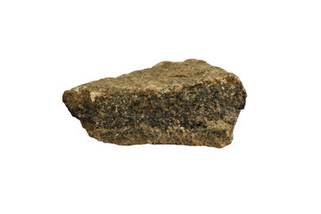 raw wolframite ore stones isolated on white background. Metallic minerals.