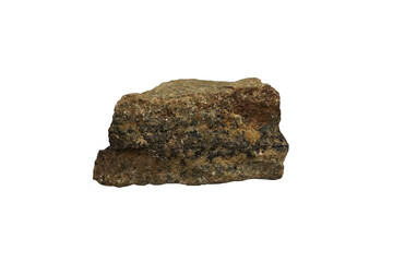 raw wolframite ore stones isolated on white background. Metallic minerals.