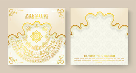 Luxury white background mandala card