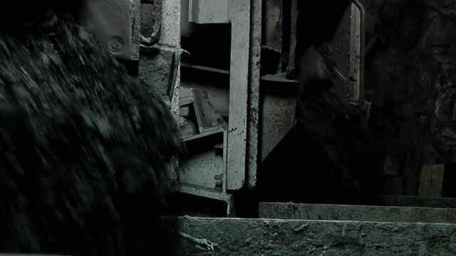 Underground Rock Mining Drilling Machine inside a Coal Mine, Rio Turbio, Santa Cruz Province, Argentina.  