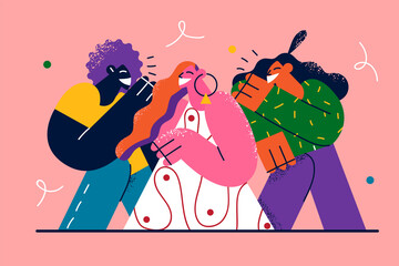 Friendship, mixed race company concept