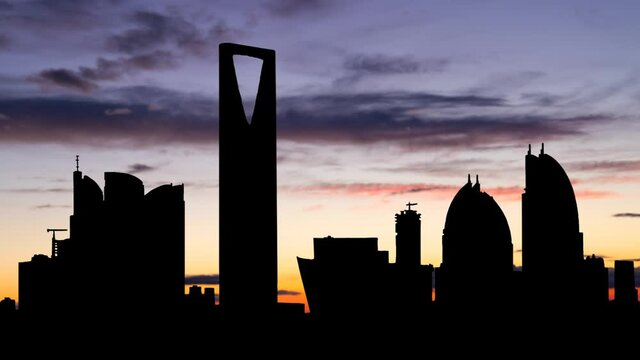 Riyadh Skyline at Twilight, Saudi Arabia