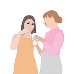 Woman communication , girls coffee break in office