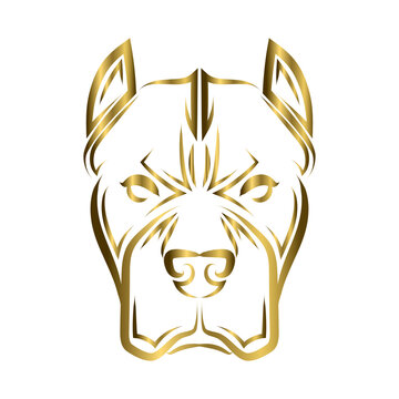 recommend clip art: gold line art of pitbull dog head. Good use for symbol, mascot, icon, avatar, tattoo, T Shirt design, logo or any design you want.
