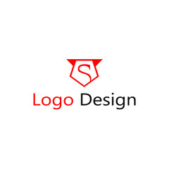 abstract logo of the letter S in a downward facing pentagon