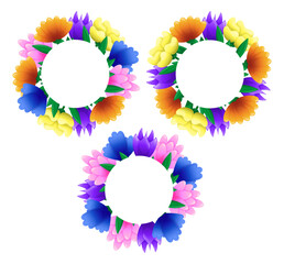 Set of floral frames.