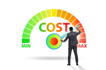 Cost management concept with businessman