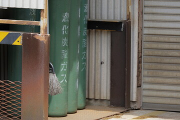 液化炭酸ガスのボンベ