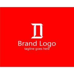 abstract logo letter D in gray and white color