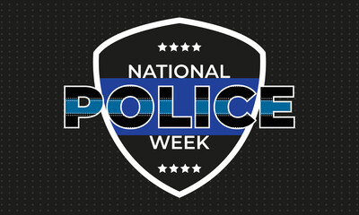 National Police Week. Celebrated in the United States in May. Police Officers Honor and Memorial Day. Poster, card, banner, background design. 