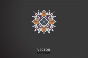 Vector indian Mandala round element