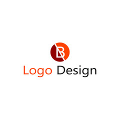 Fototapeta premium logo letter B in the middle of a circle in maroon and orange colors