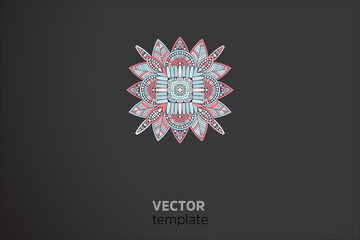 Vector indian Mandala round element
