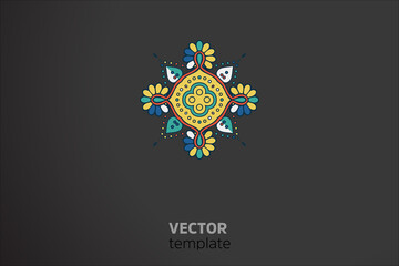 Vector indian Mandala round element