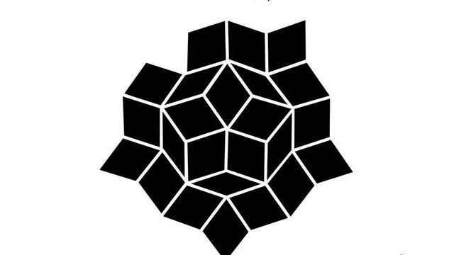 animation mosaic penrose. black and white motion