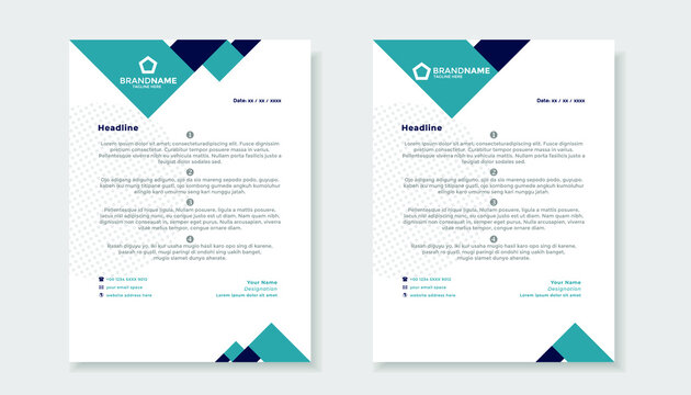 Modern Blue Letterhead Template