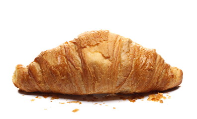 Delicious, fresh croissant isolated on white background