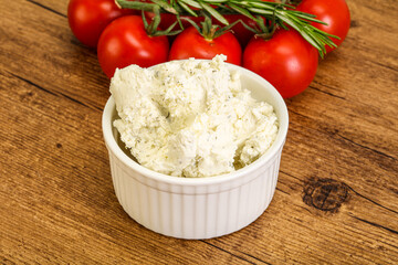 Soft cream cheese with herbs