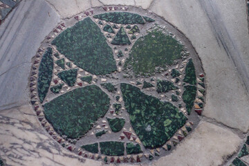 A beautiful Cosmatesque mosaic that extends over the entire surface of the Basilica of San Lorenzo outside the walls (RM) Italy.