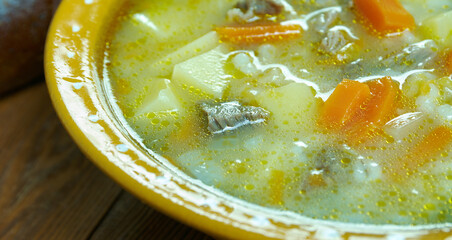 Polish Krupnik zupa