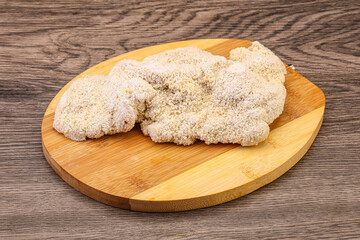 Raw meat schnitzel for roast