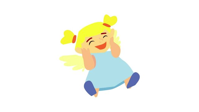 Happy angel girl icon animation