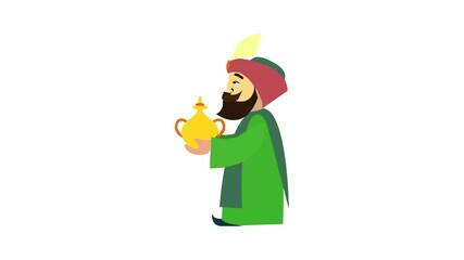 Arabian king Balthazar icon animation