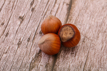 Hazelnut heap isolated over background