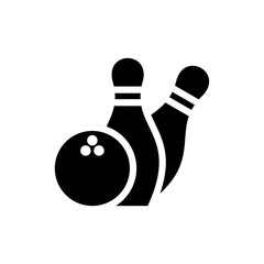 Bowling icon. Silhouette bowling logo vector concept