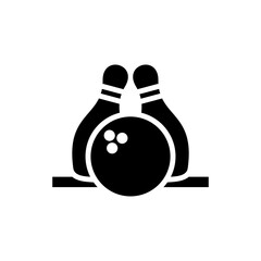 Bowling icon. Silhouette bowling logo vector concept