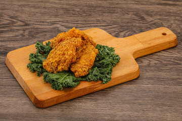 Hot fried crispy chicken wings