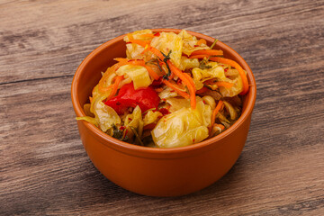 Spicy pickled cabbage with carrot