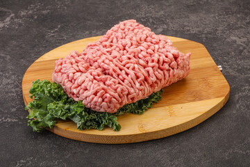 Raw pork minced meat for cooking